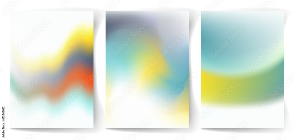 A set of abstract gradient backgrounds in pastel colors. Vector illustration.