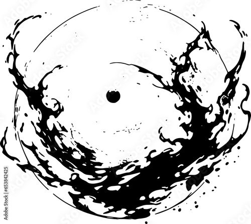 power blast silhouette sphere  comic action effect drawing lines generated with AI