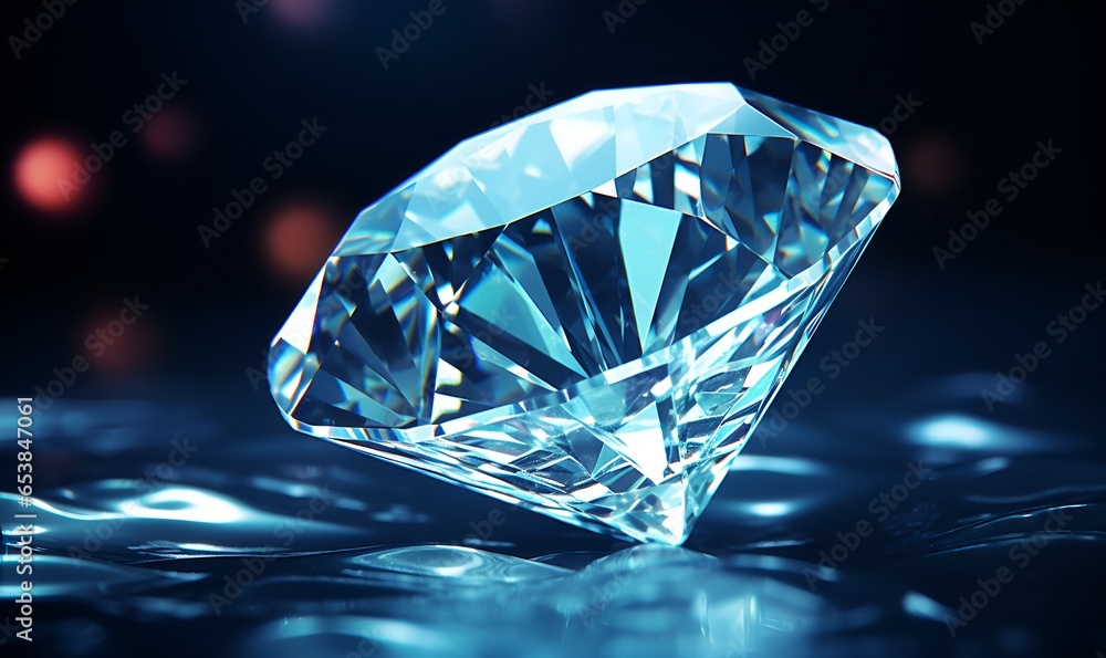 diamond beautiful diamond stone macro, ai generative - obrazy, fototapety, plakaty 