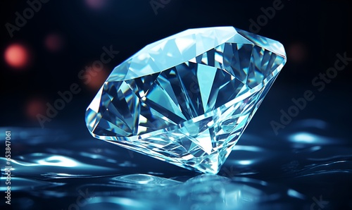 diamond beautiful diamond stone macro, ai generative photo