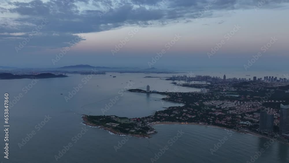 aerial view of Qingdao city china aerial view of Qingdao city china