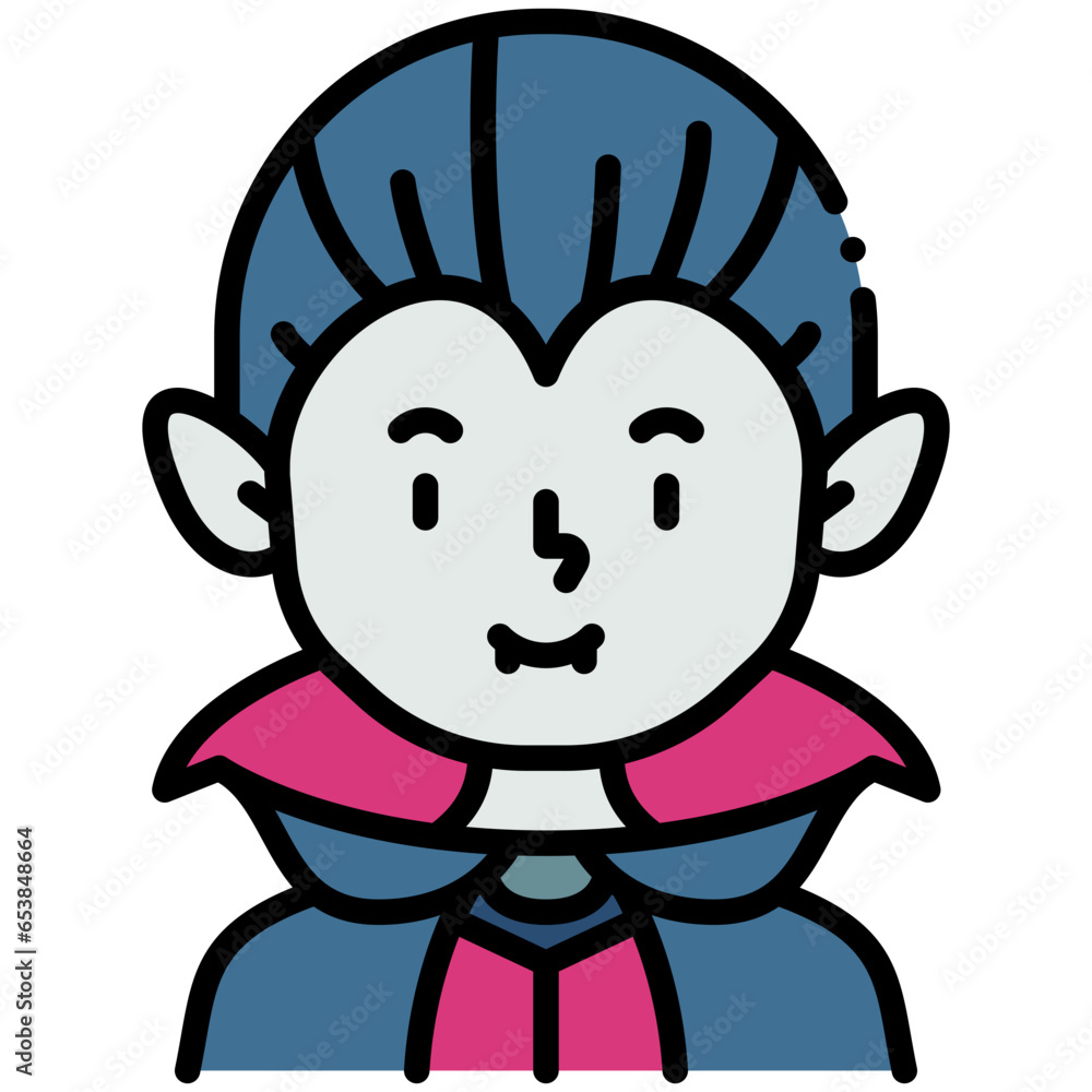 Vampire line color icon Vampire line color icon