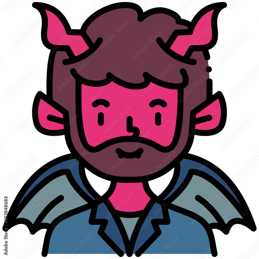 Devil line color icon