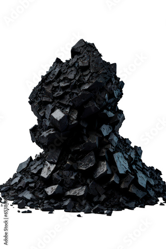 Pile of coal, Transparent background