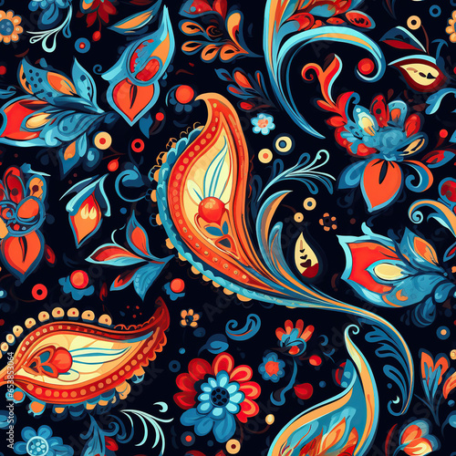 Paisleys Digital seamless pattern