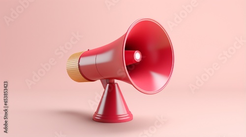 Megaphone icon 3d vector render for alert and announcement on isolated background. 3d megaphone speaker or loudspeaker bullhorn for announce promotion.