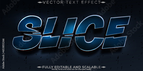 Slice crack text effect, editable metallic and quake text style