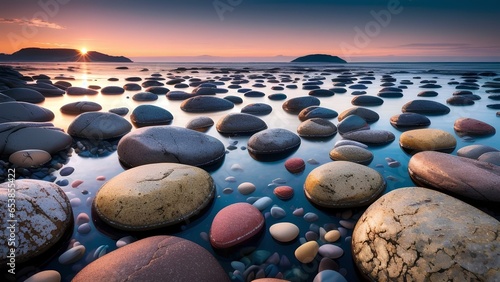 colourful pebbles on the seashore