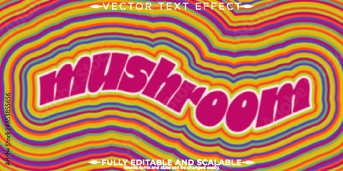 Psychedelic text effect, editable mushroom text style