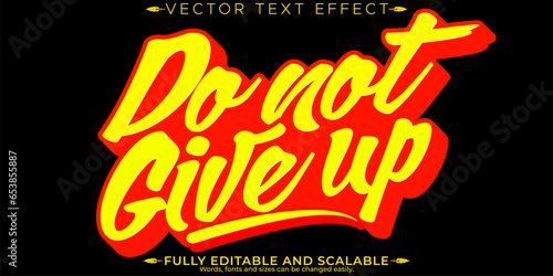 Don't give up text effect, editable stylish and gym text style