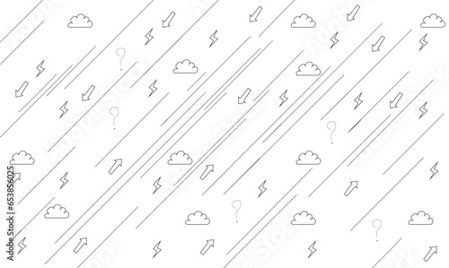 pattern of lightning clouds black and white wipers direction question mark