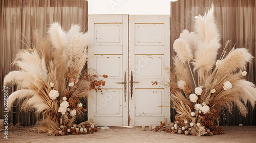 porta e decoração de cenário Boho Pampas photo