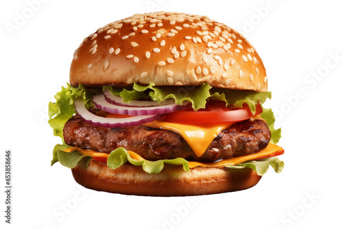 cheeseburger isolated on transparent background