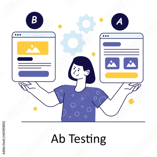 Ab Testing Flat Style Design Vector illustration. Stock illustration