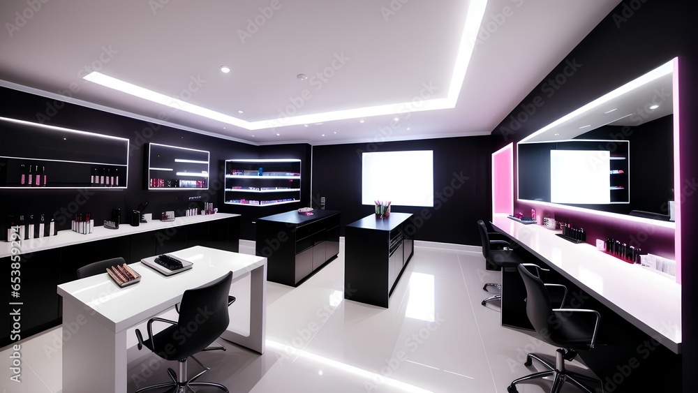 interior of a makeup studio interior of a makeup studio