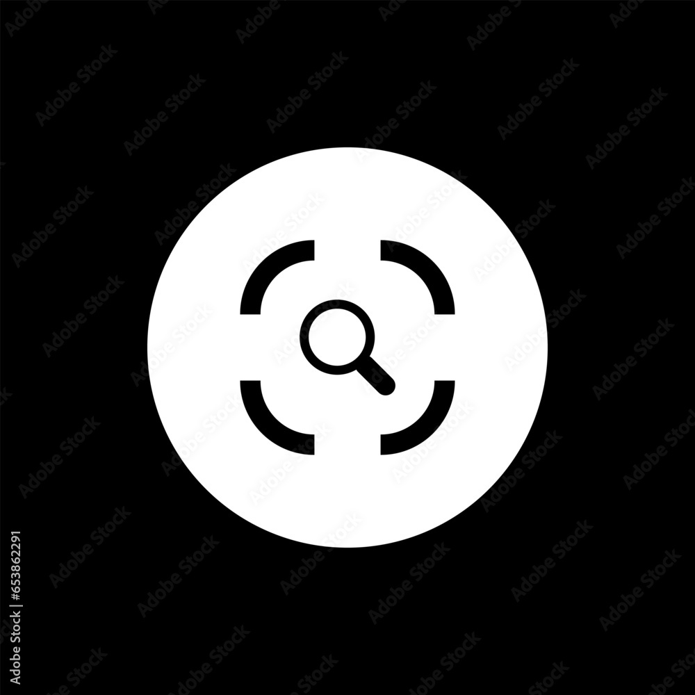 search icon in black background. interface logo. search icon in black background. interface logo.