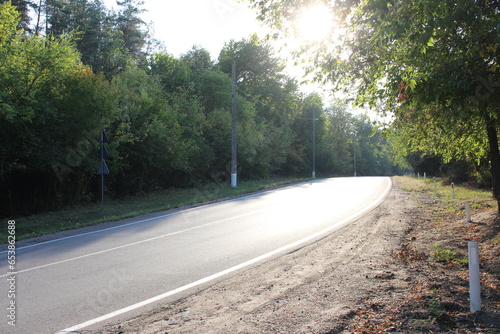 A road with trees on the side