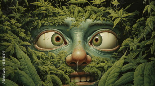 green alien face