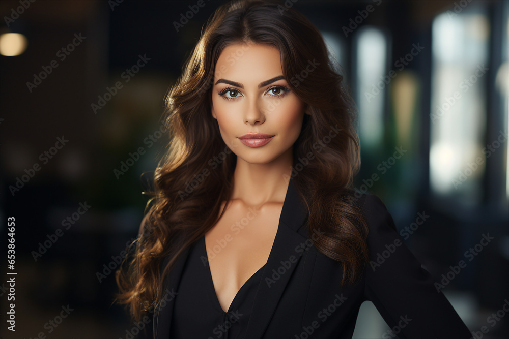 Generative AI picture portrait of attractive office worker young woman Generative AI picture portrait of attractive office worker young woman