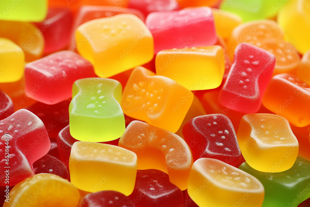 Colorful jelly sweets background picture made with generative AI Colorful jelly sweets background picture made with generative AI