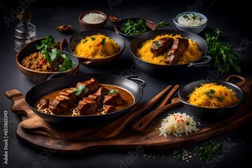 Lamb filet curry with basmati pilau rice