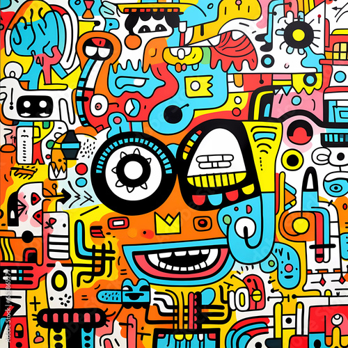 Expressive Lines  Doodle Pattern Unleashes Creativity  Generative AI