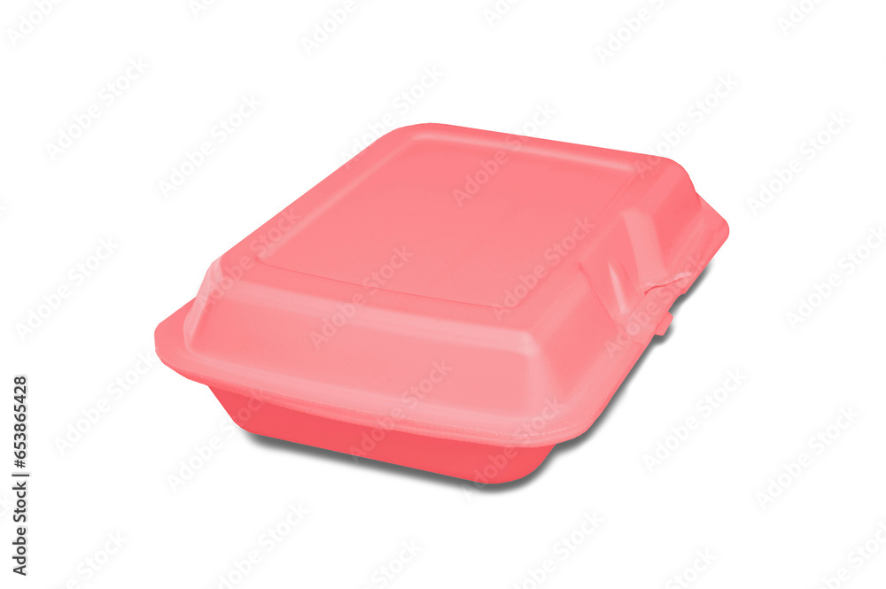 One brown styrofoam food box on a transparent background. PNG. One brown styrofoam food box on a transparent background. PNG.