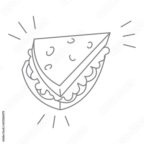 Sandwich thin line icon on white background