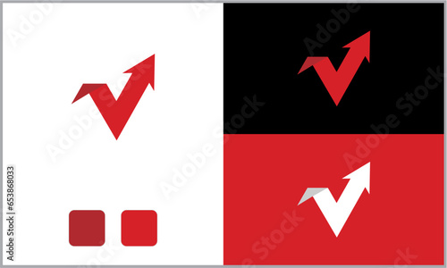 initial v arrow logo design vector