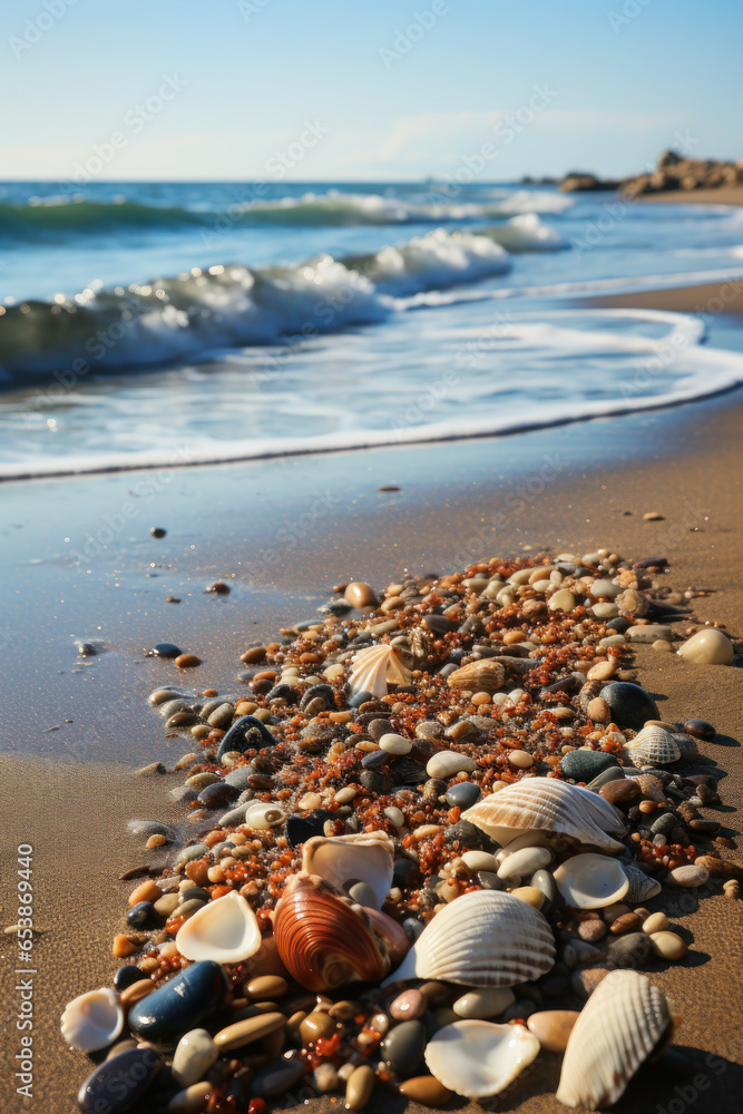 Nature landscape view of tropical beach and sea in sunny day. travel and tourism, rest and relaxation. sand and blue sea Nature landscape view of tropical beach and sea in sunny day. travel and tourism, rest and relaxation. sand and blue sea