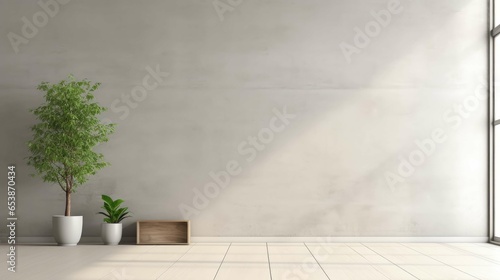 Empty home interior concrete wall mock up