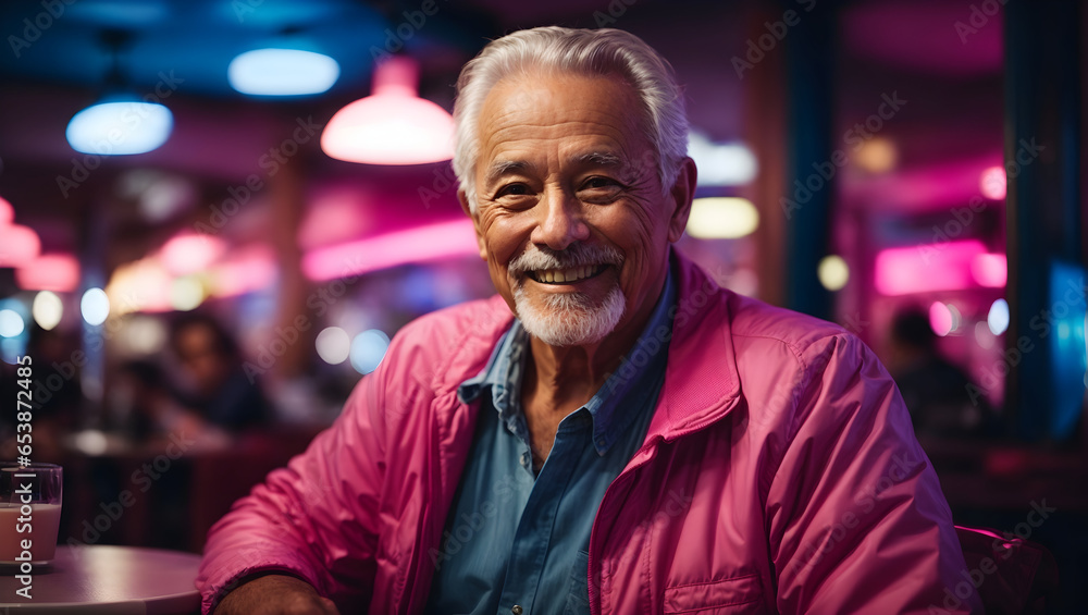 portrait of a man in a nightclub portrait of a man in a nightclub