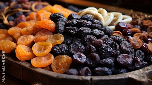 dried apricots, prunes, and plums, their natural sweetness and chewy textures showcased beautifully