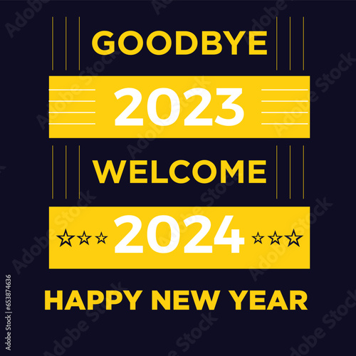 Happy New Year 2024 Tshirt Design  photo