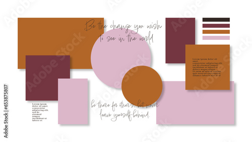 Vector photo collage template moodboard pictures grids vector illustration