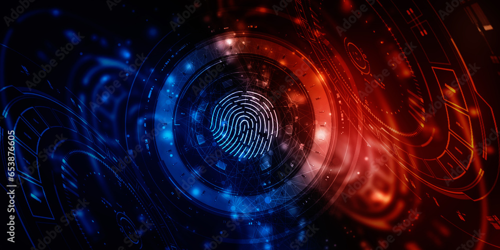 Obraz premium Fingerprint Scanning Technology Concept 2d Illustration