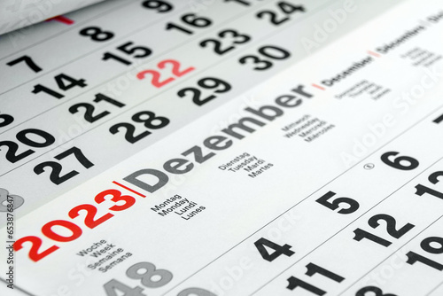 Deutscher Kalender Monat Dezember 2023