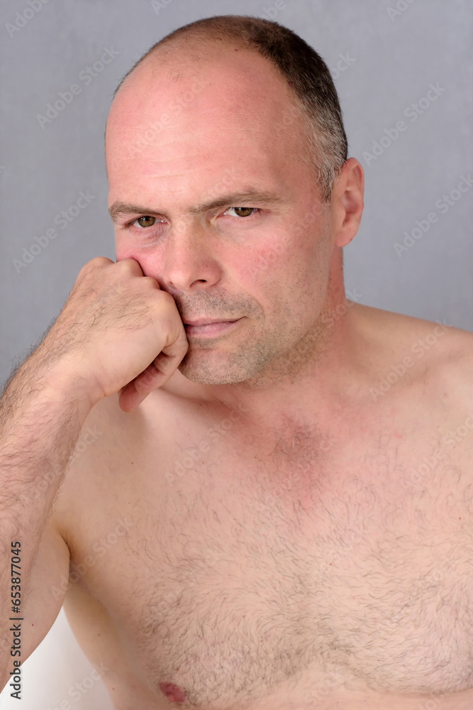 Portrait of a young man with a short haircut Portrait of a young man with a short haircut