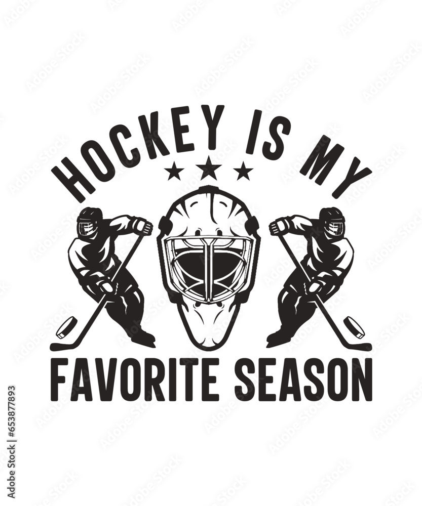 hockey is my favorite season hockey logo t-shirt design