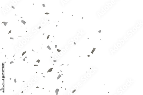 Silver glitter confetti on a white background. Decorative element. © niko180180