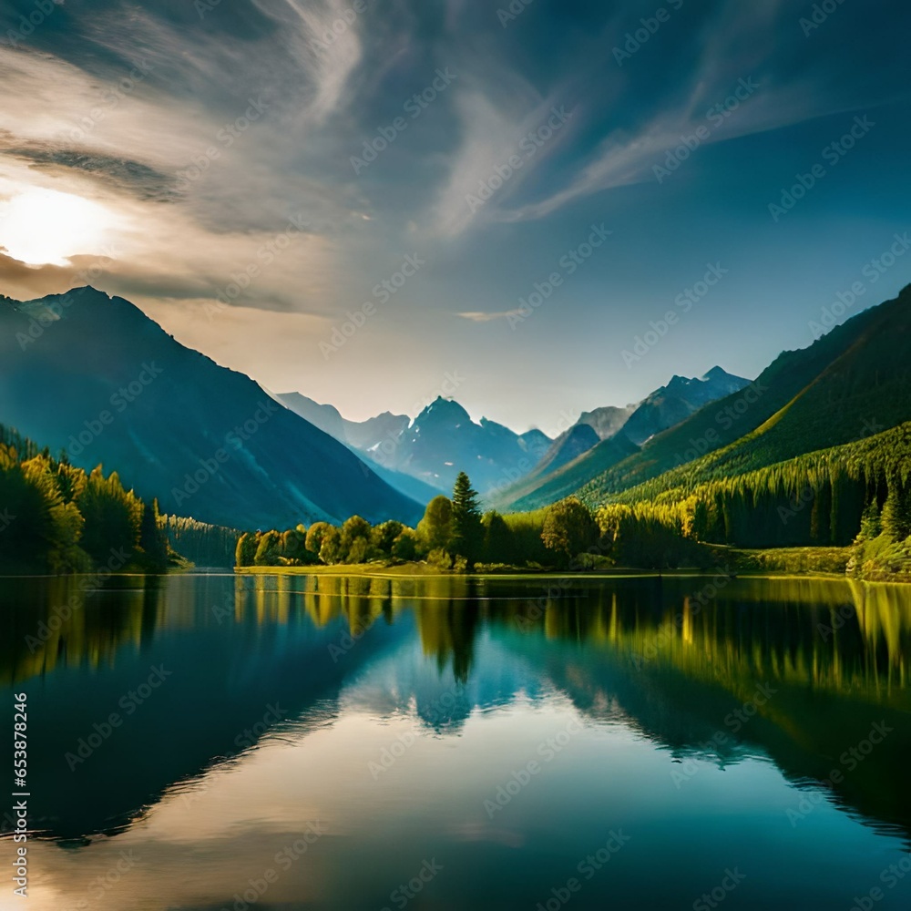 Fototapeta premium lake in the mountains