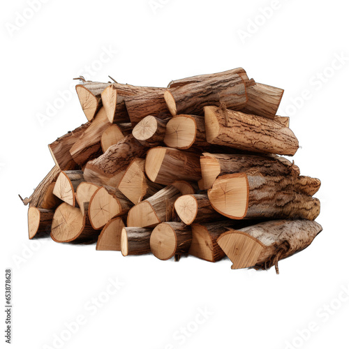 Firewood (Hickory) isolated on transparent background