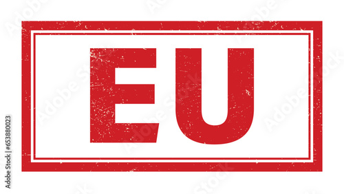 Vintage EU Stamp with Grunge Texture Isolated on White Background