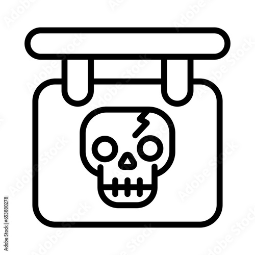 Outline Human Skull Board icon