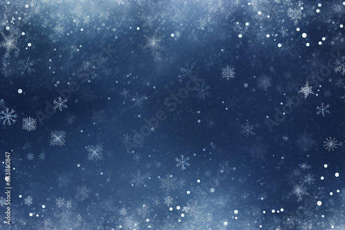 Frosty White Snowfall Patterns On A Midnight Blue Gradient Background