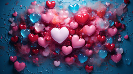 valentines day background with hearts