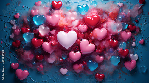 valentines day background with hearts
