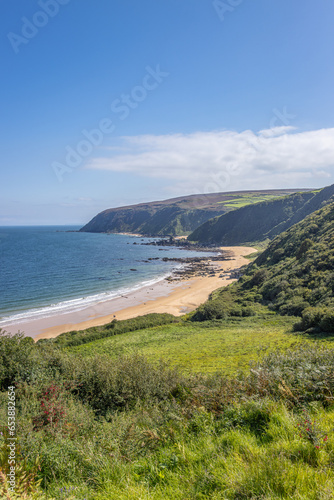 Mossy Glen, Ireland - September 1 2023 "Wild Atlantic Way scenic road, Kinnagoe Bay"