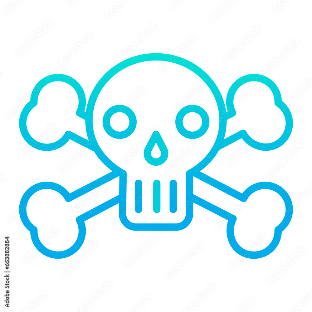 Outline gradient Skeleton Head icon Outline gradient Skeleton Head icon