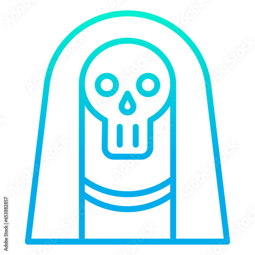 Outline gradient Reaper Evil Face icon